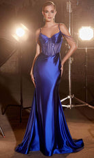 Cinderella Divine CD820 - Beaded Evening Gown with Basque Waist - view 4