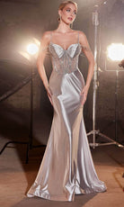 Cinderella Divine CD820 - Beaded Evening Gown with Basque Waist - view 5
