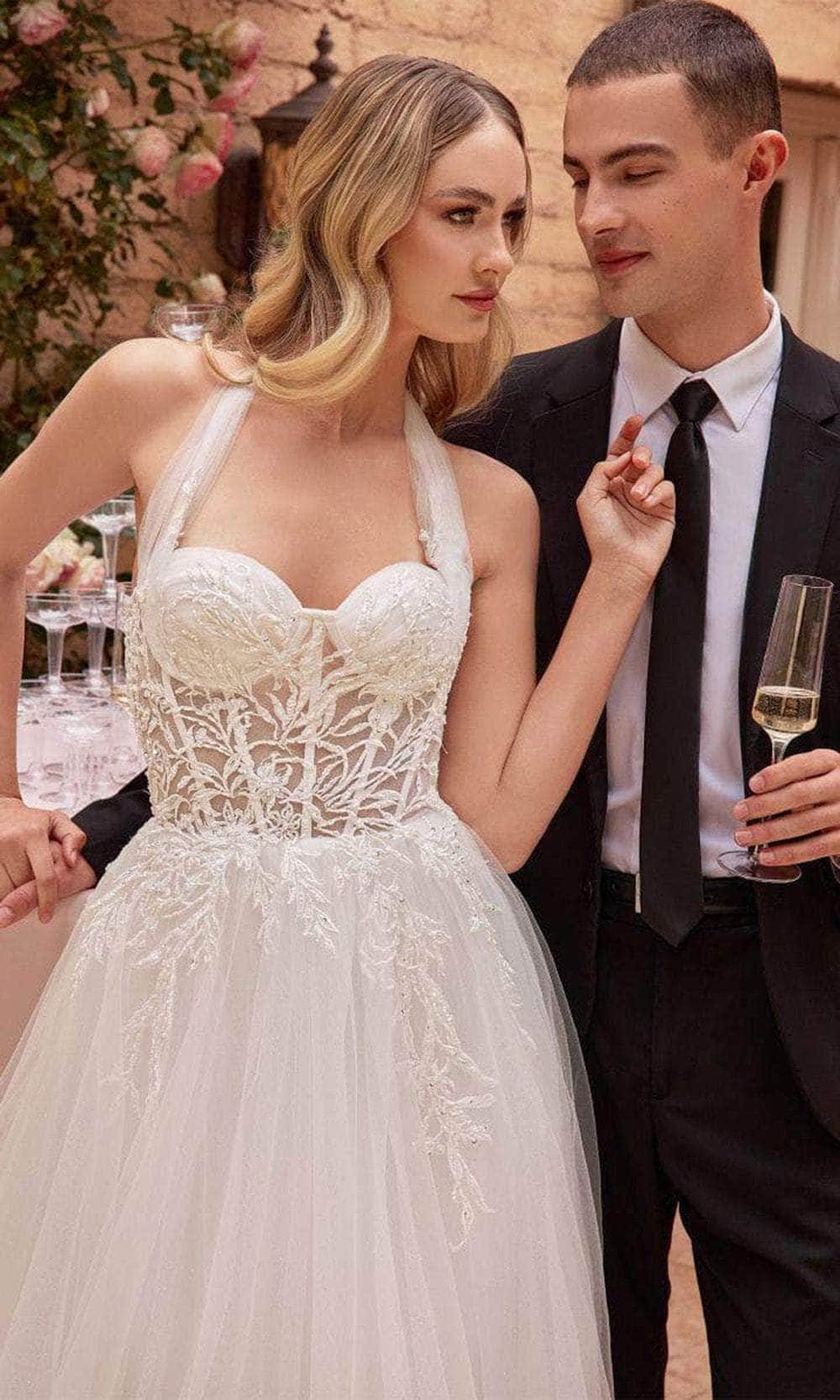 Cinderella Divine CD827W - Halter Corset Bridal Dress - view 4