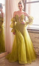 Cinderella Divine CD830 - Embroidered with Boned Strapless Bodice Ballgown - Silhouette Dresses