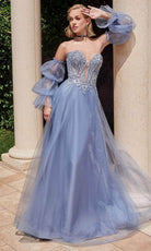 Cinderella Divine CD830 - Embroidered with Boned Strapless Bodice Ballgown - view 6