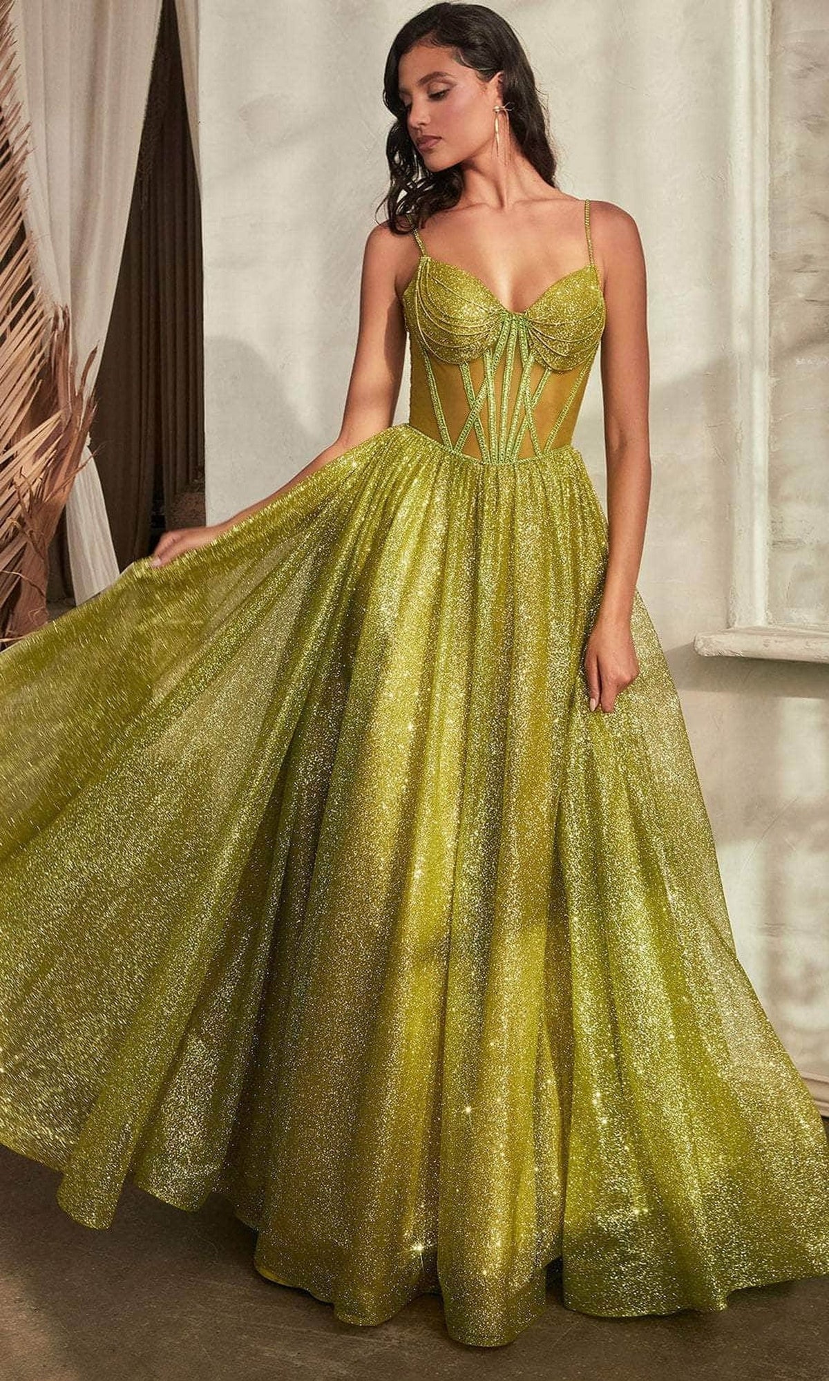 Cinderella Divine CD832 - Sheer Corset Sleeveless Ballgown
