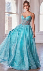 Cinderella Divine CD832 - Sheer Corset Sleeveless Ballgown - designer ball gown at Silhouette Dresses