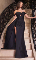 Cinderella Divine CD836 - Off-Shoulder with Cutout Details Prom Dress - Silhouette Dresses
