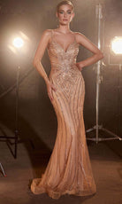 Cinderella Divine CD845 - Beaded Sleeveless with V-Neck Prom Dress