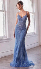 Cinderella Divine CD845 - Beaded Sleeveless with V-Neck Prom Dress - designer prom dress at Silhouette Dresses