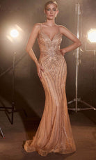 Cinderella Divine CD845 - Beaded Sleeveless with V-Neck Prom Dress - view 4