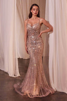 Cinderella Divine CD846 - Sweetheart Neckline Sleeveless Evening Prom Dress - back view