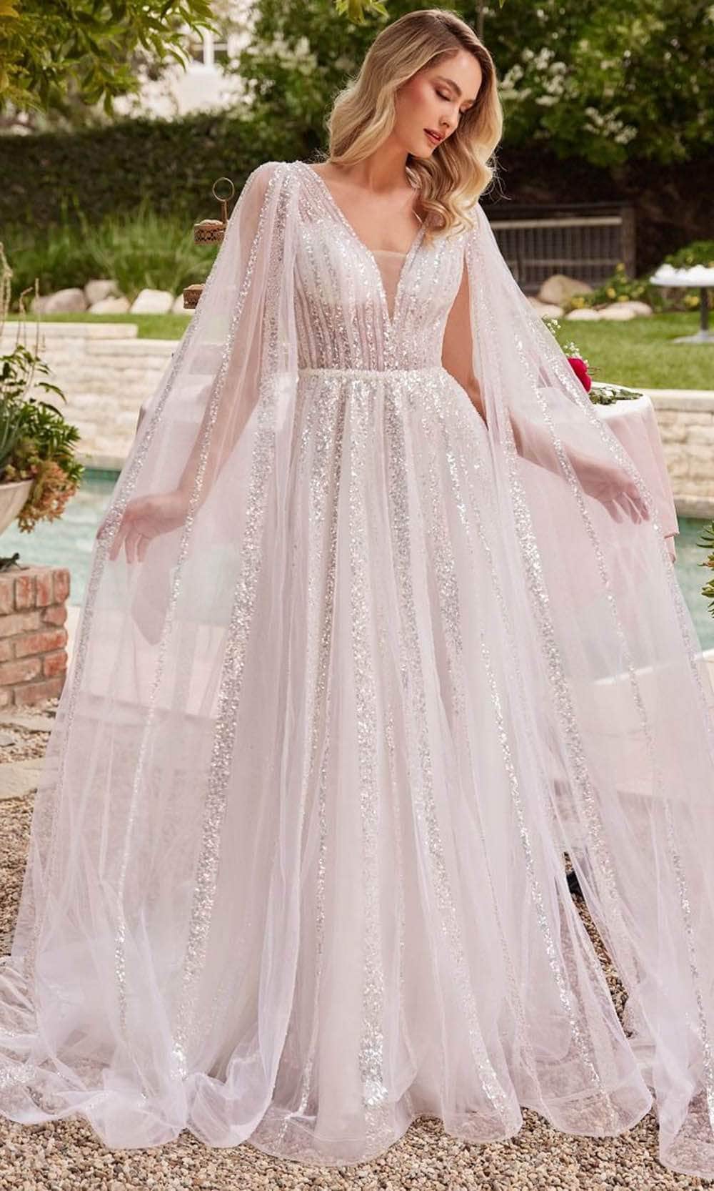 Cinderella Divine CD852W - A-line Bridal Gown with Sequin Embellishments - view 4