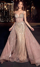 Cinderella Divine CD863 - Sheath Gown with Beaded Corset Bodice - back view