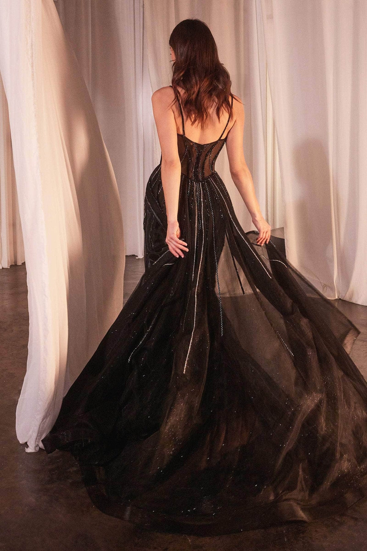 Cinderella Divine CD863 - Sheath Gown with Beaded Corset Bodice - view 5