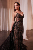Cinderella Divine CD863 - Sheath Gown with Beaded Corset Bodice - view 6