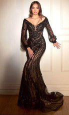 Cinderella Divine CD864 - Sheath Gown with Crystal Embellishments - Silhouette Dresses