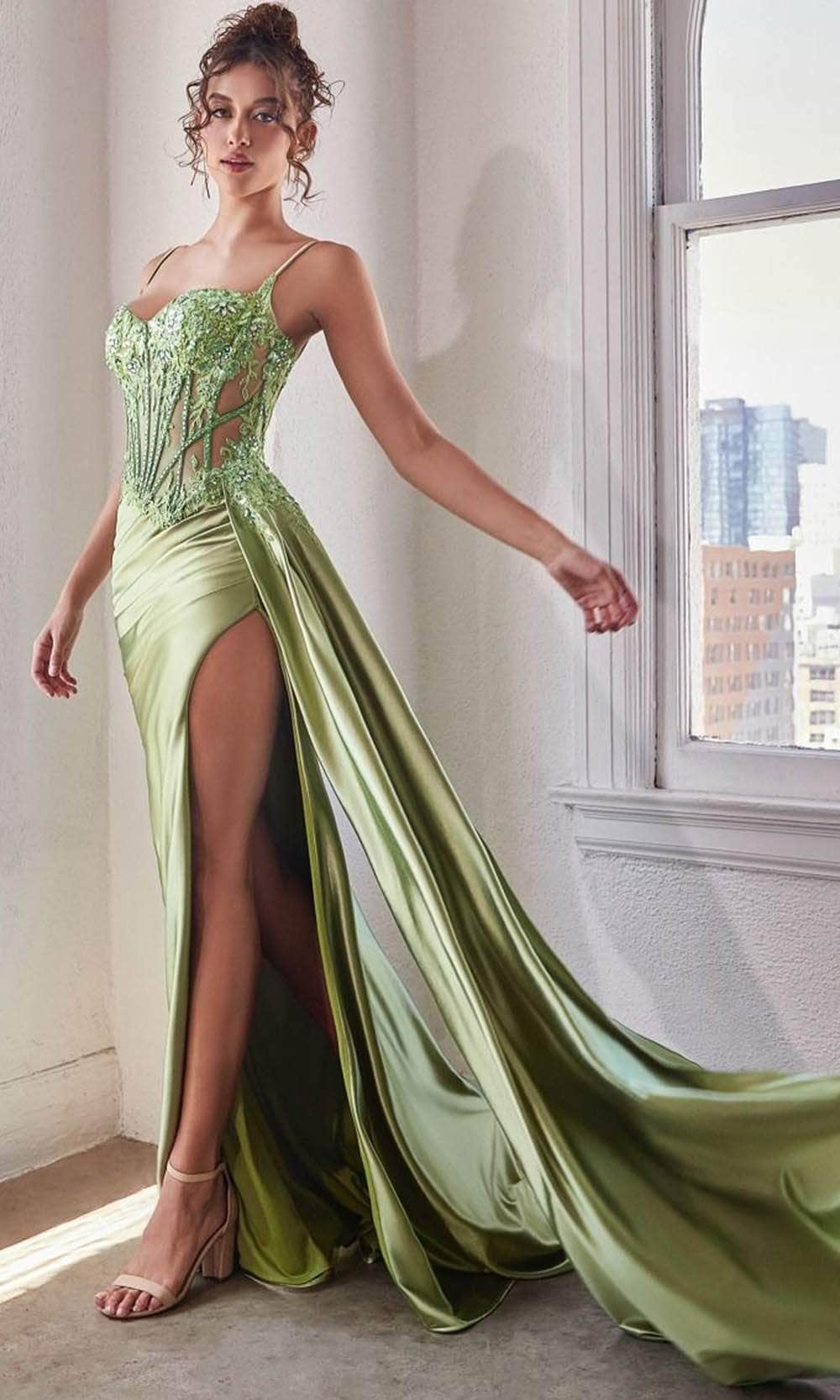 Cinderella Divine CD868 - Long Sleeveless Sheath Gown - view 12