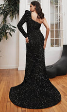 Cinderella Divine CD885 - Asymmetrical Sequins Evening Gown