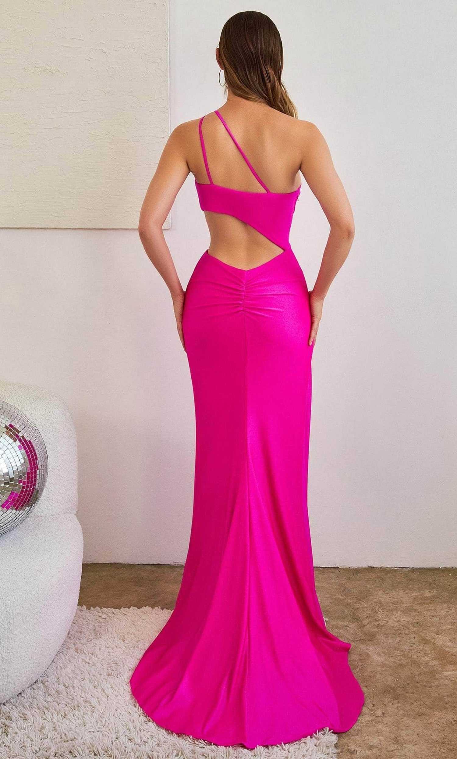Cinderella Divine CD887 - Evening Gown with Asymmetric Cutout Neckline