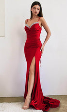 Cinderella Divine CD888 - Sweetheart High Slit Prom Dress - view 9