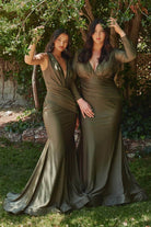 Cinderella Divine - CD912 Sleeveless V Neck Mermaid Long Evening Gown - view 10