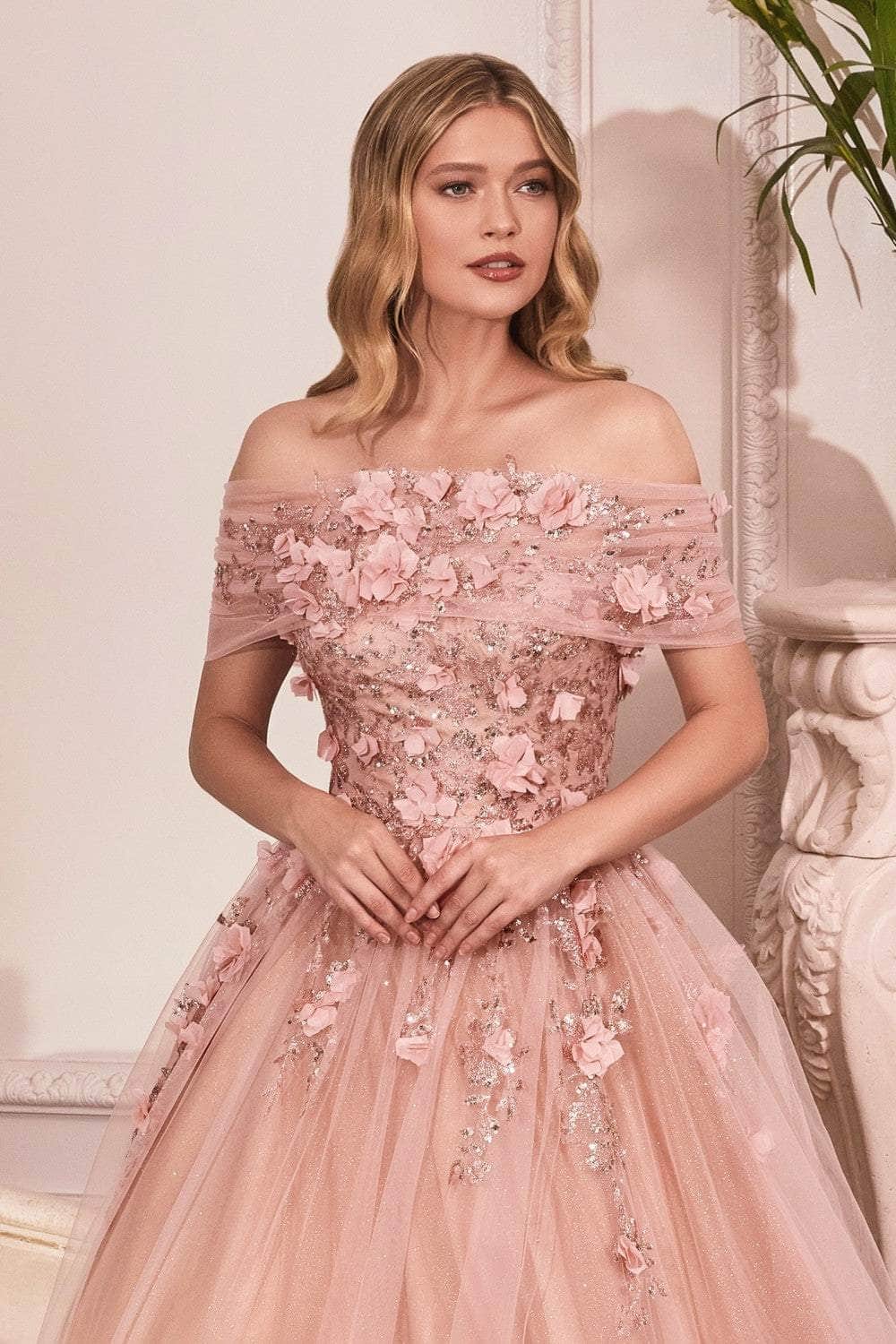 Cinderella Divine - CD955 Strapless Glitter Ballgown - view 4