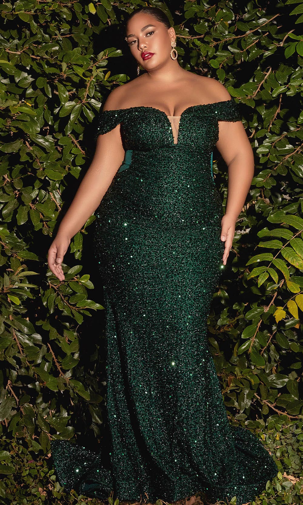 Cinderella Divine CD975C - Off Shoulder Formal Gown - view 5