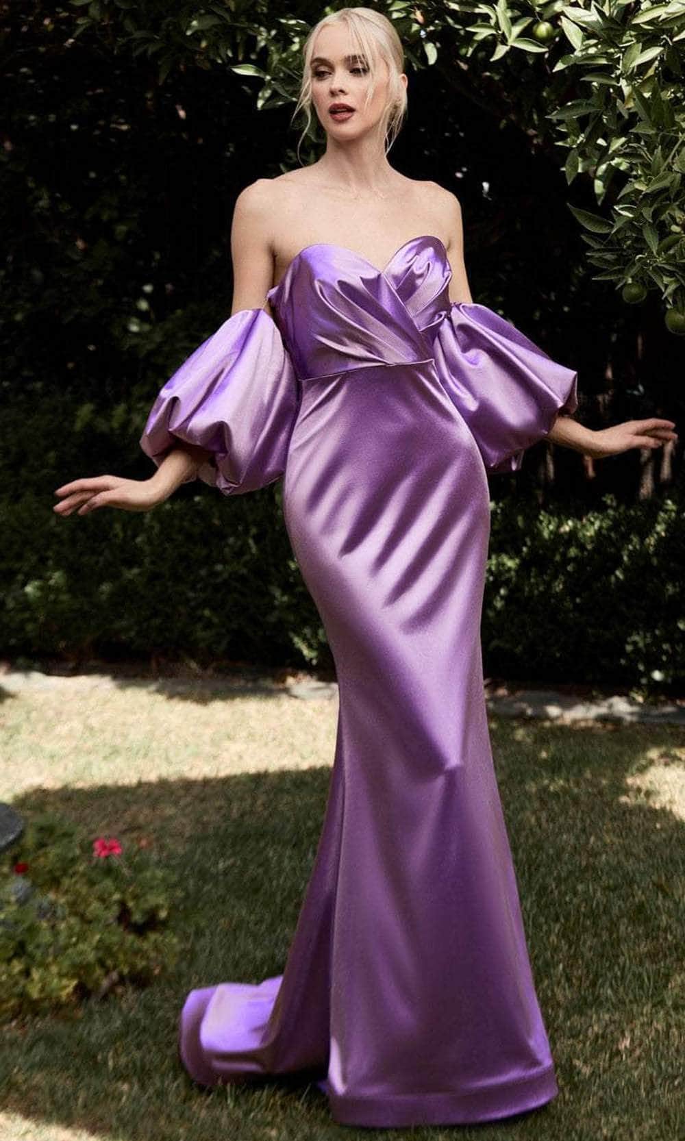 Cinderella Divine CD983C - Puff Sleeve Long Gown - view 5
