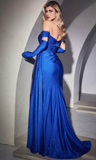 Cinderella Divine CD988 - Ruched Bodice Off-Shoulder Evening Gown