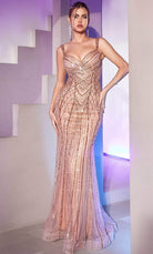 Cinderella Divine CD990 - Sweetheart Glitter Print Prom Dress