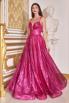 Cinderella Divine CD996 - Deep Sweetheart A-Line Evening Gown - view 7