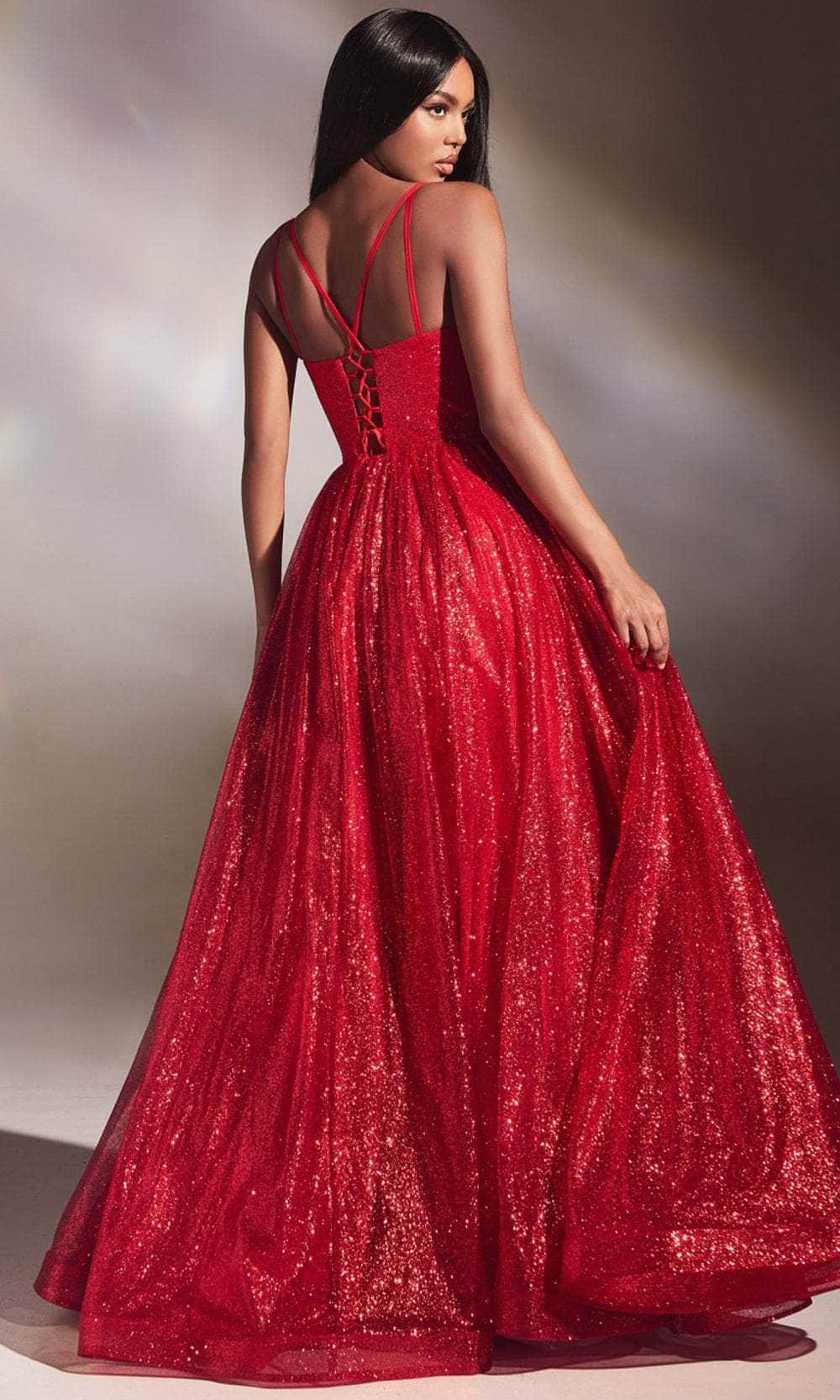 Cinderella Divine CD996 - Deep Sweetheart A-Line Evening Gown - detail view