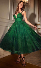 Cinderella Divine CD996T - Sleeveless Dress with Glitter Flocking - view 4