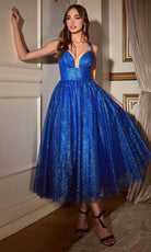 Cinderella Divine CD996T - Sleeveless Dress with Glitter Flocking - view 5