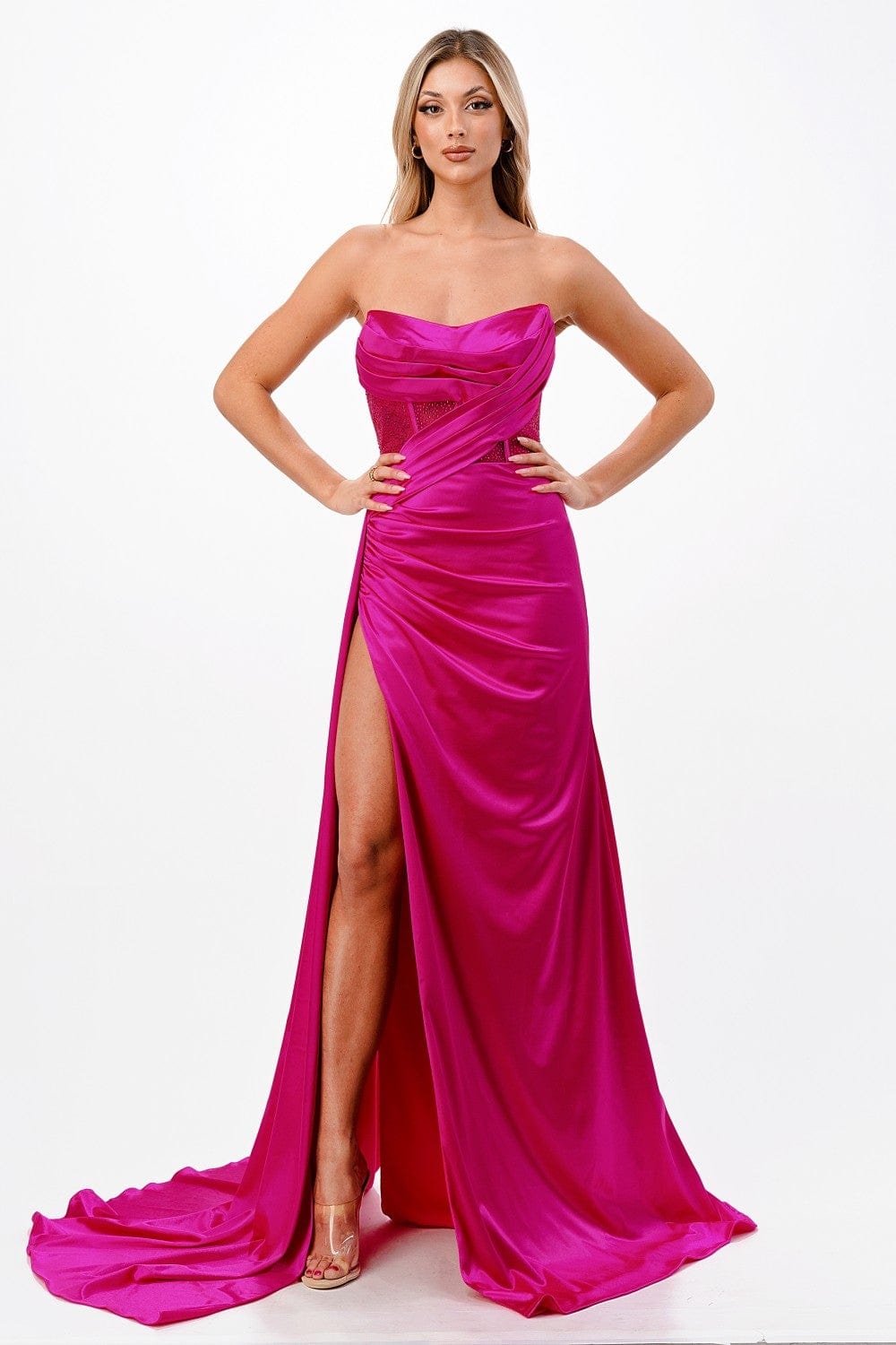 Cinderella Divine CDS411 - Ruched Scoop Formal Gown - view 6