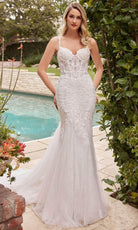 Cinderella Divine CDS432W - Sleeveless Bridal Dress with Lace Detailing - Silhouette Dresses