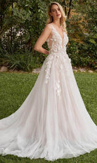 Cinderella Divine CDS436W - A-line Bridal Gown with 3D Embellishments - Silhouette Dresses