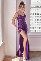Cinderella Divine CDS439 - Mermaid Gown with Lace Adornments - designer prom dress at Silhouette Dresses