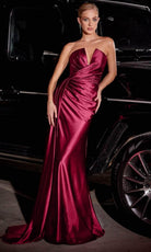 Cinderella Divine CDS441 - Sheath Gown with Asymmetric Pleating