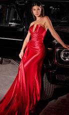Cinderella Divine CDS441 - Sheath Gown with Asymmetric Pleating - view 12