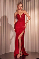 Cinderella Divine CDS465 - Strapless with Embroidery Ballgown - Silhouette Dresses