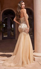 Cinderella Divine CDS482 - Strapless Embroidered Mermaid Pageant Dress