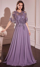 Cinderella Divine CDS503 - Cape Applique Evening Gown - view 6