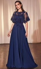Cinderella Divine CDS503 - Cape Applique Evening Gown - view 7