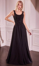 Cinderella Divine CDS503 - Cape Applique Evening Gown - back view