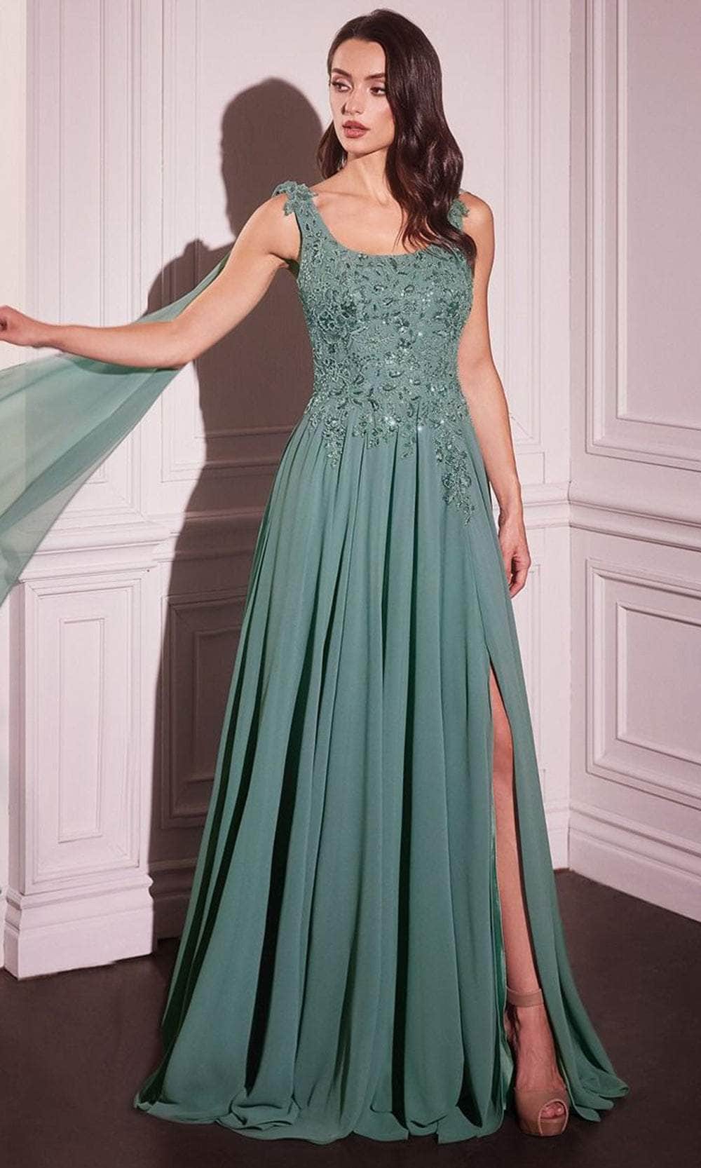 Cinderella Divine CDS509 - A-Line Chiffon Evening Gown - Silhouette Dresses
