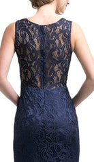 Cinderella Divine - CF067L Floral Lace Mock Two-Piece Sheath Long Formal Dress
