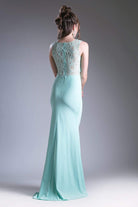 Cinderella Divine - CF115 Sleeveless Lace Stretch Knit Sheath Dress - view 7