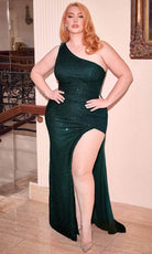 Cinderella Divine CH077 - Sequin Gown with One Shoulder Design - view 8