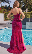 Cinderella Divine CH111 - Long One-Shoulder Sequin Prom Gown - view 5