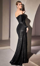 Cinderella Divine CH135 - Off-Shoulder Crisscross Evening Gown - detail view