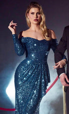 Cinderella Divine CH135 - Off-Shoulder Crisscross Evening Gown - back view