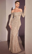 Cinderella Divine CH135 - Off-Shoulder Crisscross Evening Gown - view 4